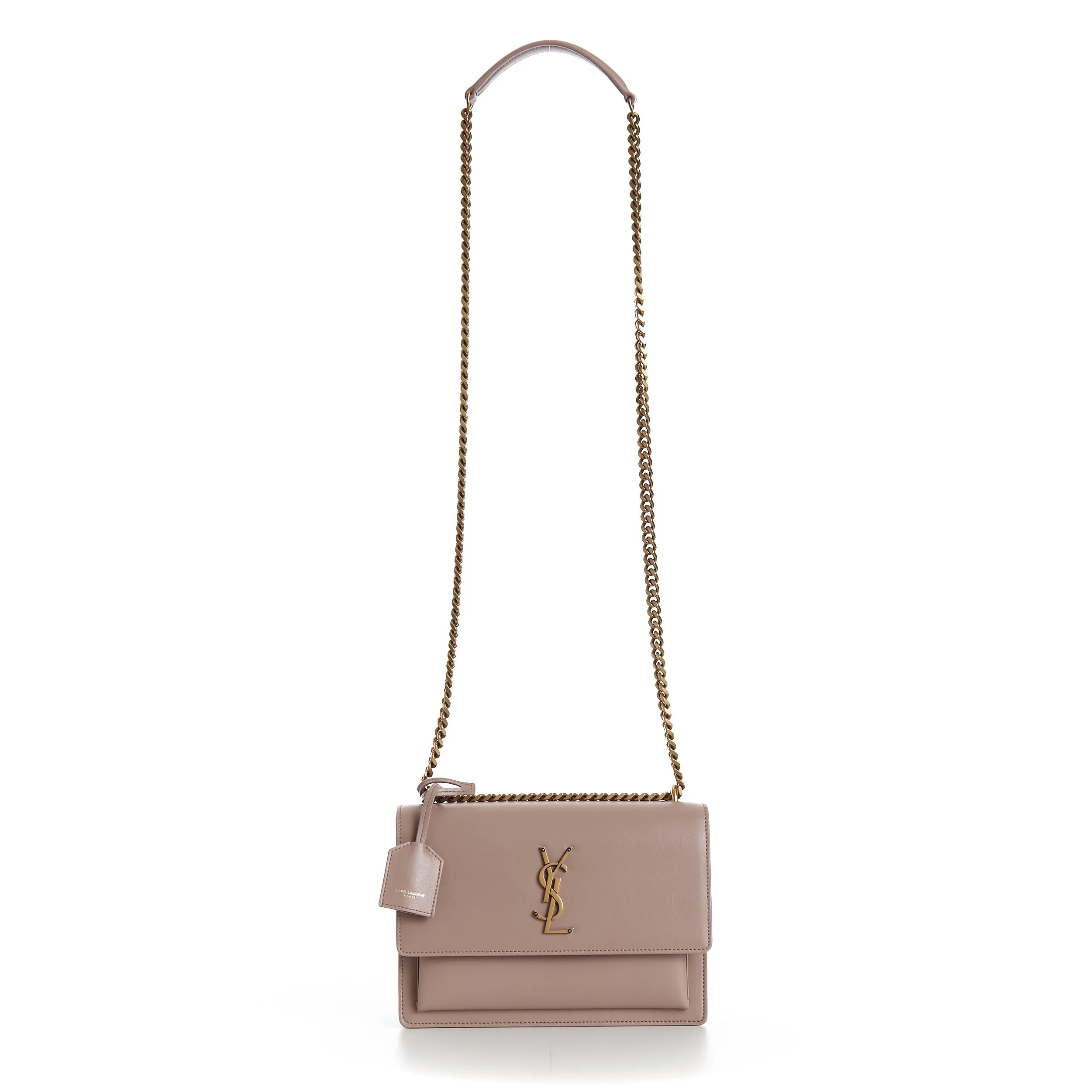 Medium Sunset Bag In Rosy Sand - Smooth Leather, Chain, YSL Cassandre
