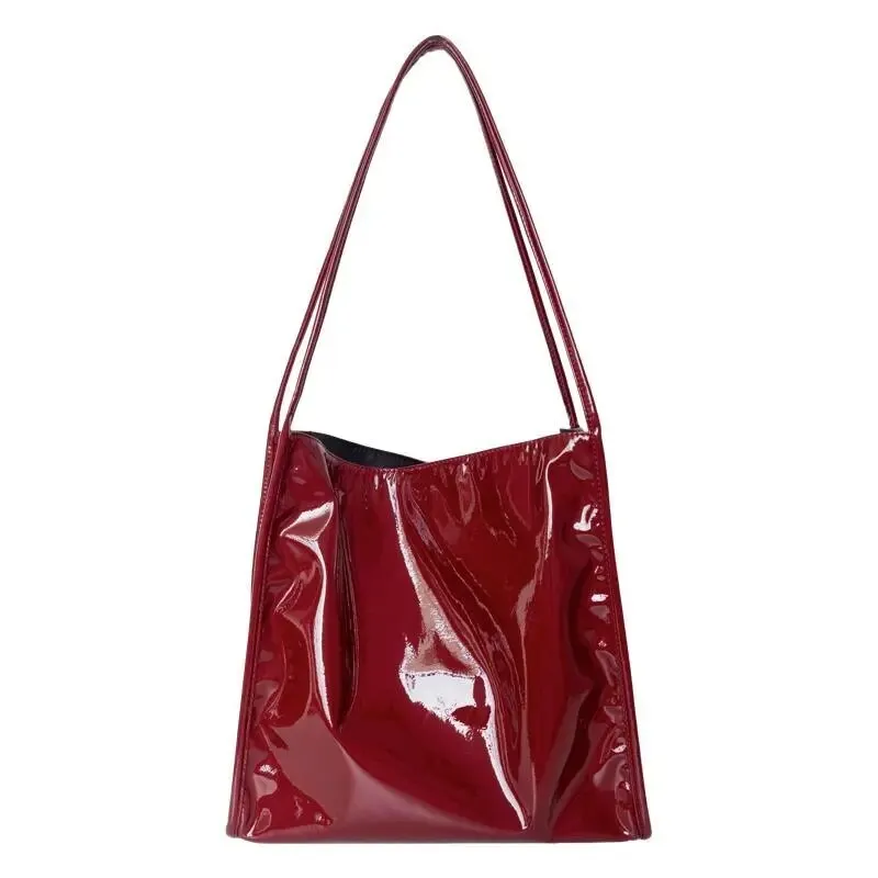 Mela Patent Leather Look Shopper Totes