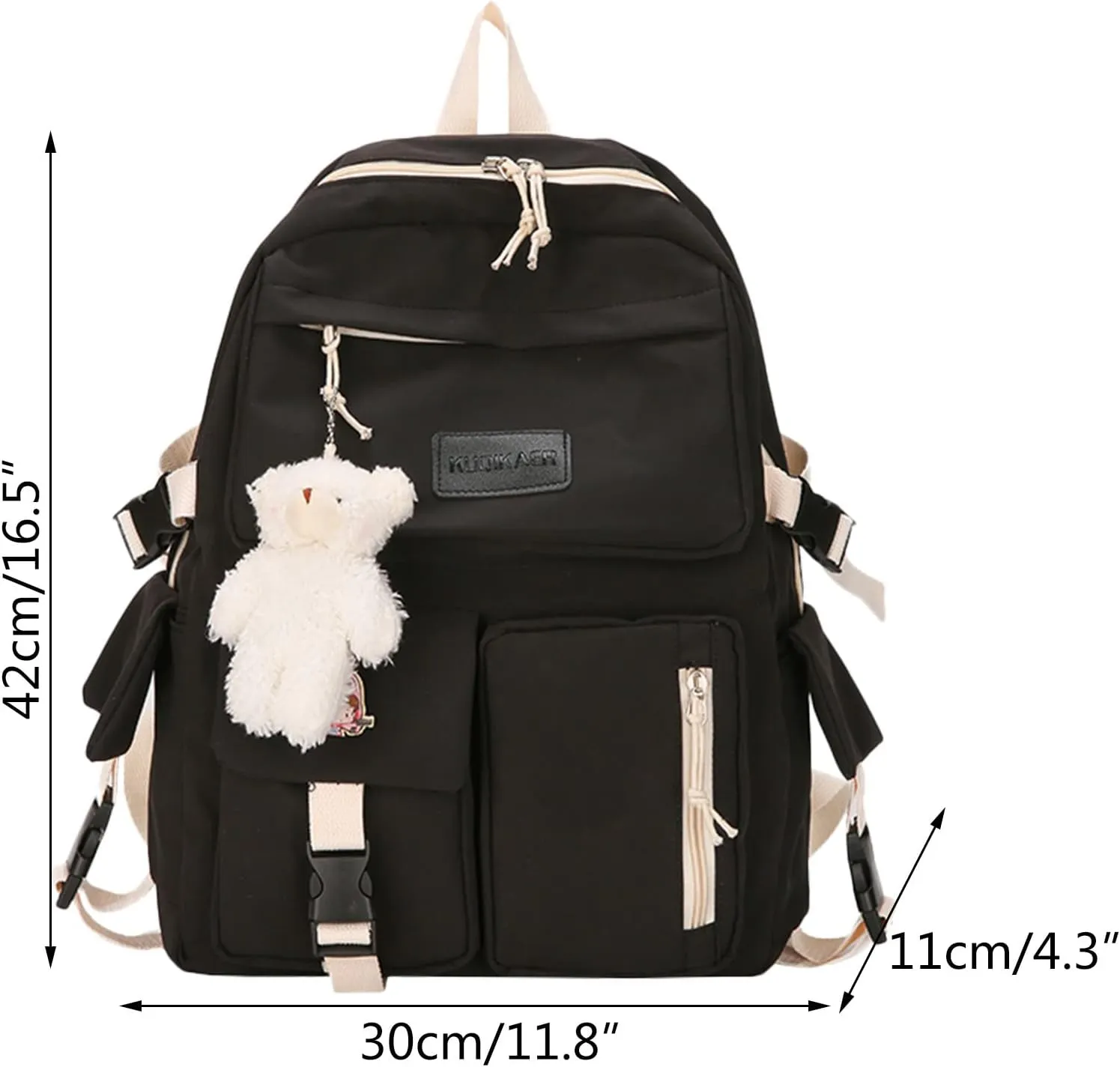Men And Women Adult Fashion Nylon Zipper Large Capacity Student Backpack Womens Satchel Backpack (Blue, One Size)