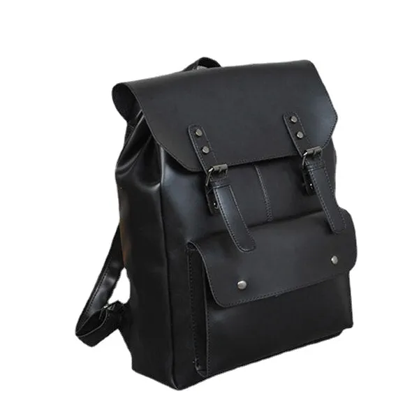 Men And Women Retro Leather Large Capacity Backpack Travel Bag
