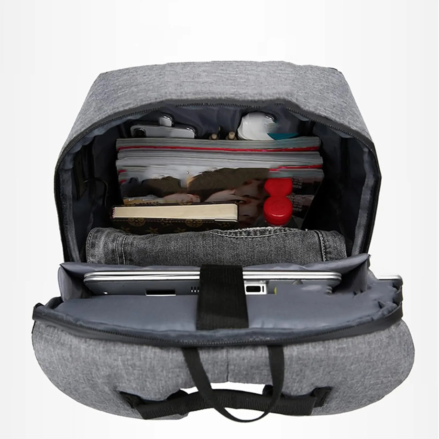 Men Business Bag Laptop Bag Multifunctional USB Backpack Large Capacity Kids Carry on Luggage with (Red, One Size)