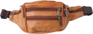 Men Waist Bag Crossbody Chest Bag for Outdoor Travel Sports Brown Coin Purse for Jogging Walking