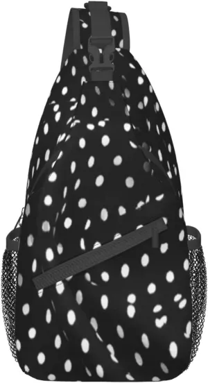 Men'S Crossbody Sling Backpack-Texture Pattern Polka Dot Chest Bags Casual Sport Travel Hiking Daypack