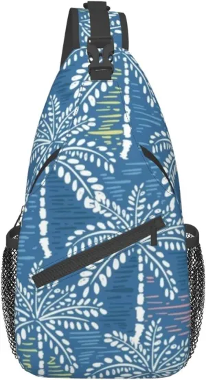 Men'S Crossbody Sling Backpack-Tropical Palm Trees Chest Bags Casual Sport Travel Hiking Daypack