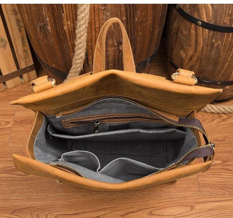 Mens Leather Backpack for Laptop