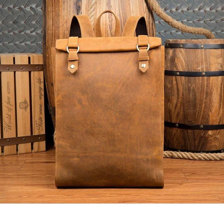 Mens Leather Backpack for Laptop