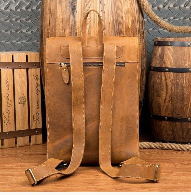 Mens Leather Backpack for Laptop