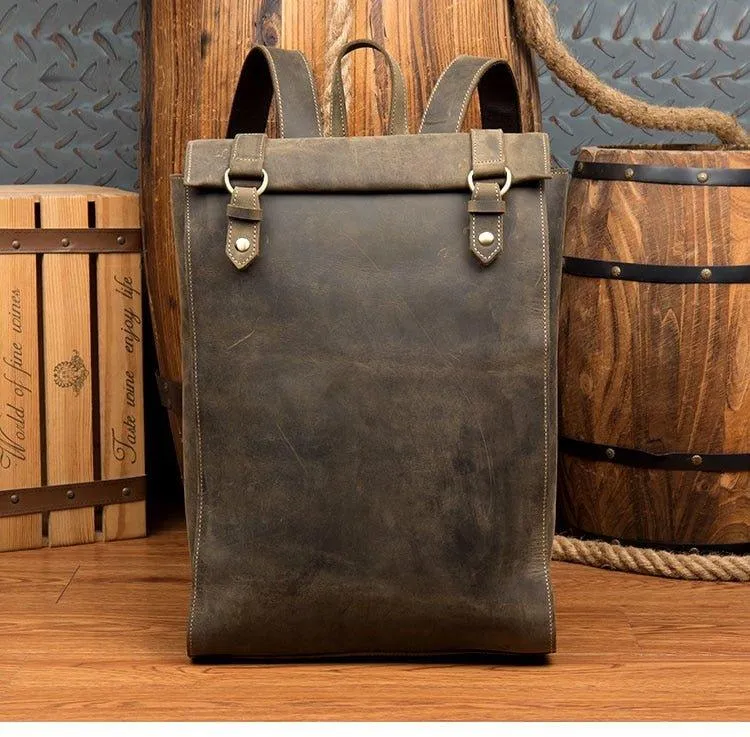 Mens Leather Backpack for Laptop