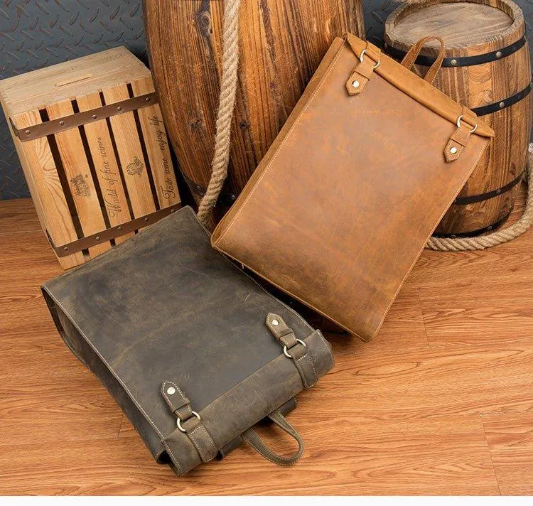 Mens Leather Backpack for Laptop