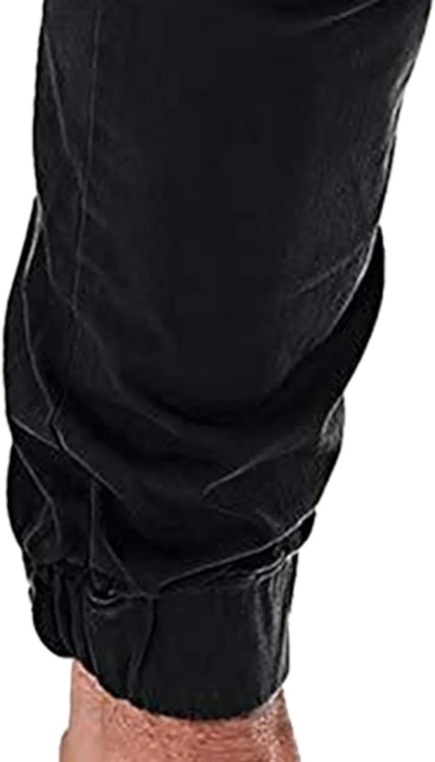 Men's Multi Pocket Jogger Woven Cargo Pants Casual Elastic Waist Tactical Trouser Regular Fit Multi-Pocket Work Pant