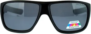 Mens Oversized Rectangular Polarized Sporty Plastic Biker Sunglasses