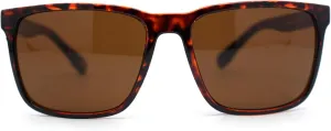 Mens Rectangular Minimal Horn Rim Sporty Gentlemanly Sunglasses