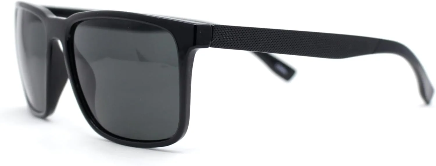 Mens Rectangular Minimal Horn Rim Sporty Gentlemanly Sunglasses
