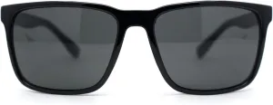 Mens Rectangular Minimal Horn Rim Sporty Gentlemanly Sunglasses