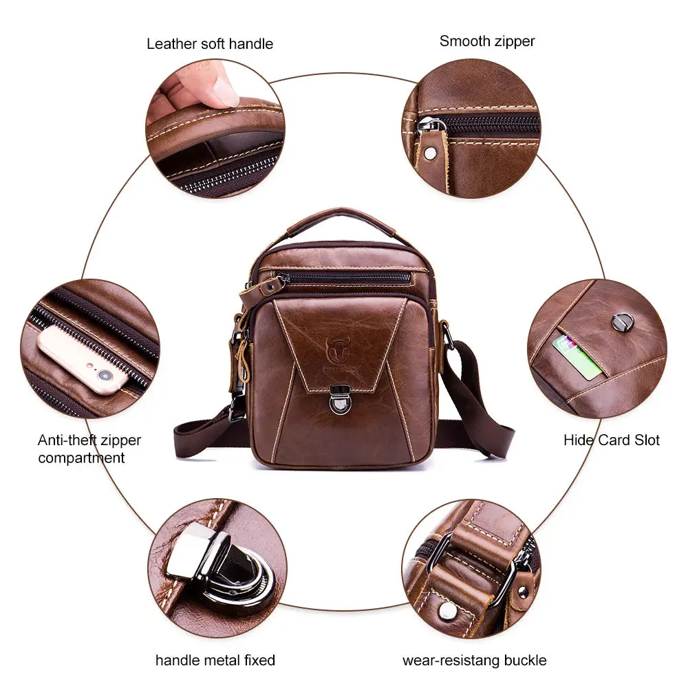 Men's Shoulder Diagonal Shoulder Layer Leather Business Casual New Personality Small Bag