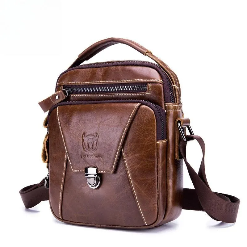 Men's Shoulder Diagonal Shoulder Layer Leather Business Casual New Personality Small Bag