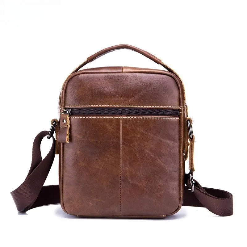 Men's Shoulder Diagonal Shoulder Layer Leather Business Casual New Personality Small Bag