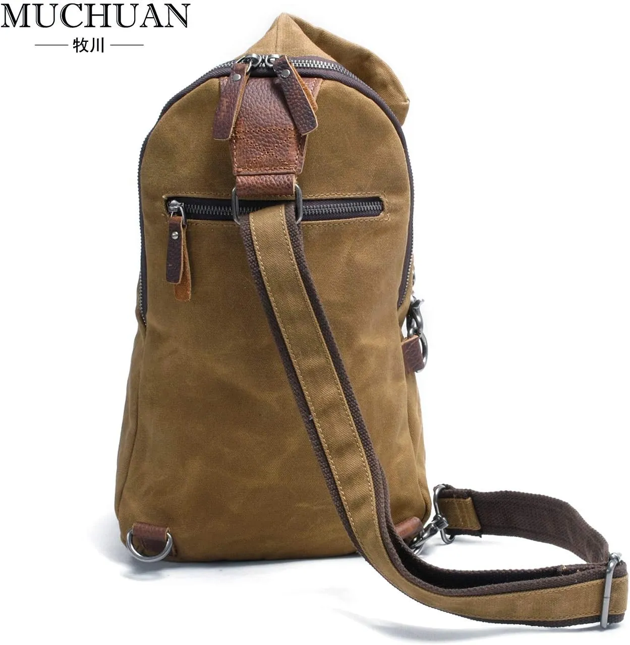 Men's Sling Backpack Waxed Canvas Crossbody Bag Casual Daypacks
