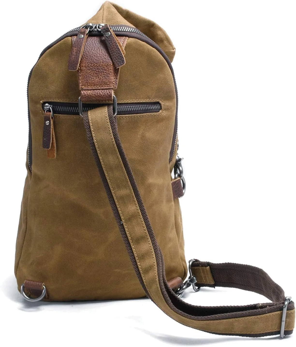 Men's Sling Backpack Waxed Canvas Crossbody Bag Casual Daypacks
