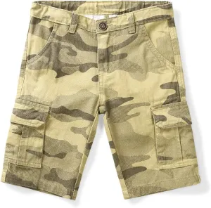 Mesinsefra Boys' Lightweight Casual Adjustable Waist Multi Pocket Cargo Shorts