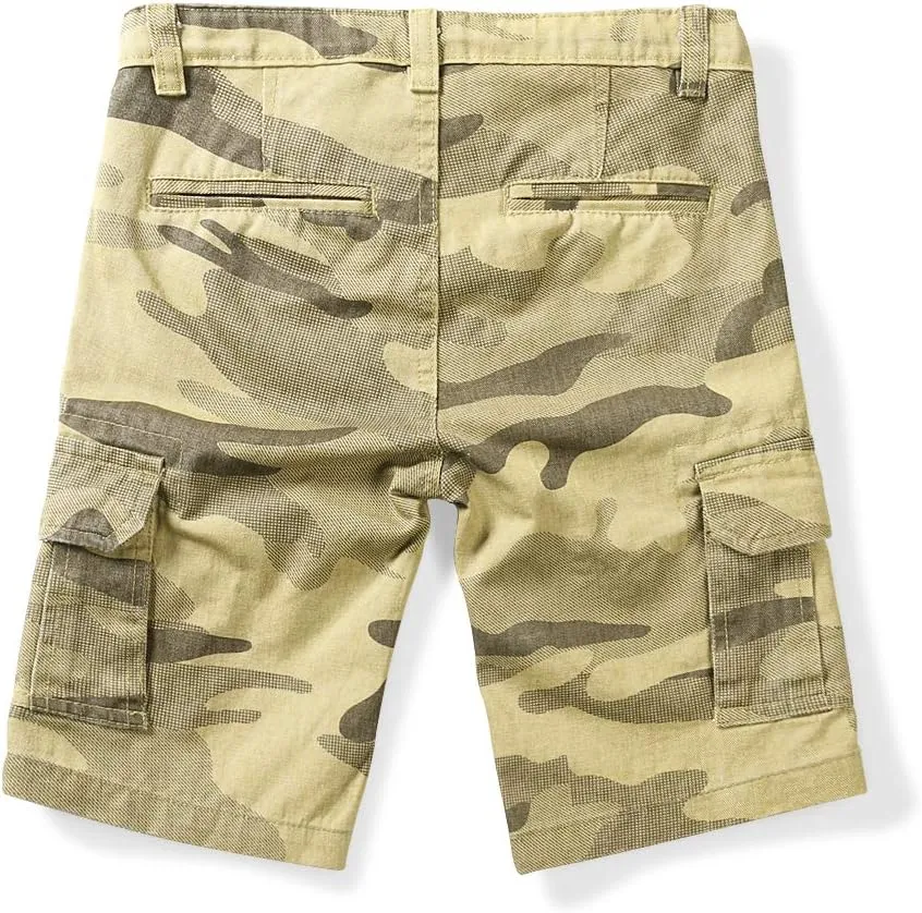 Mesinsefra Boys' Lightweight Casual Adjustable Waist Multi Pocket Cargo Shorts