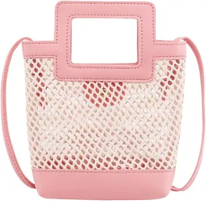 Messenger Beach Weaving Bags Hollow Fashion Shoulder Women Hasp Hand Bag Canvas Shoulder Bags (One Size)