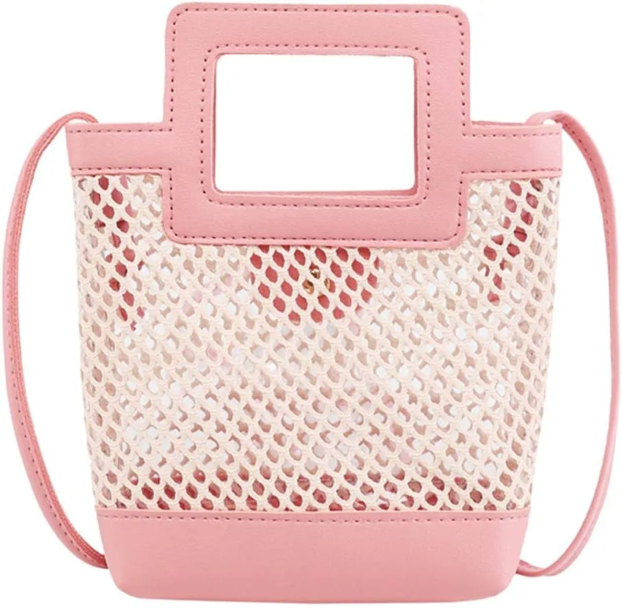 Messenger Beach Weaving Bags Hollow Fashion Shoulder Women Hasp Hand Bag Canvas Shoulder Bags (One Size)