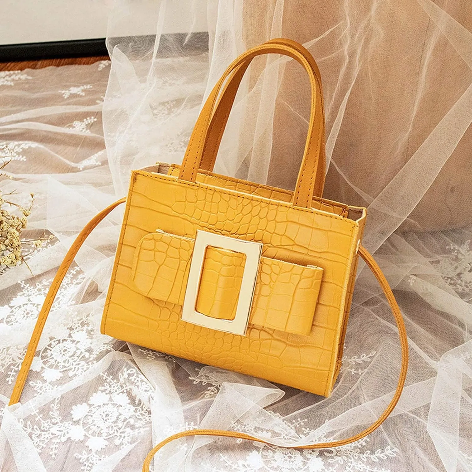 Messenger Tote Bags for Women Roomy Multiple Pockets Bag Ladies Crossbody Purse Purse for Women Cross Body Bag(Yellow)