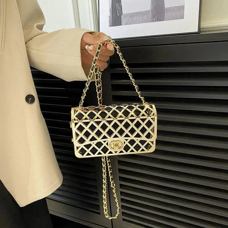 Metal Hollow Crossbody Bag