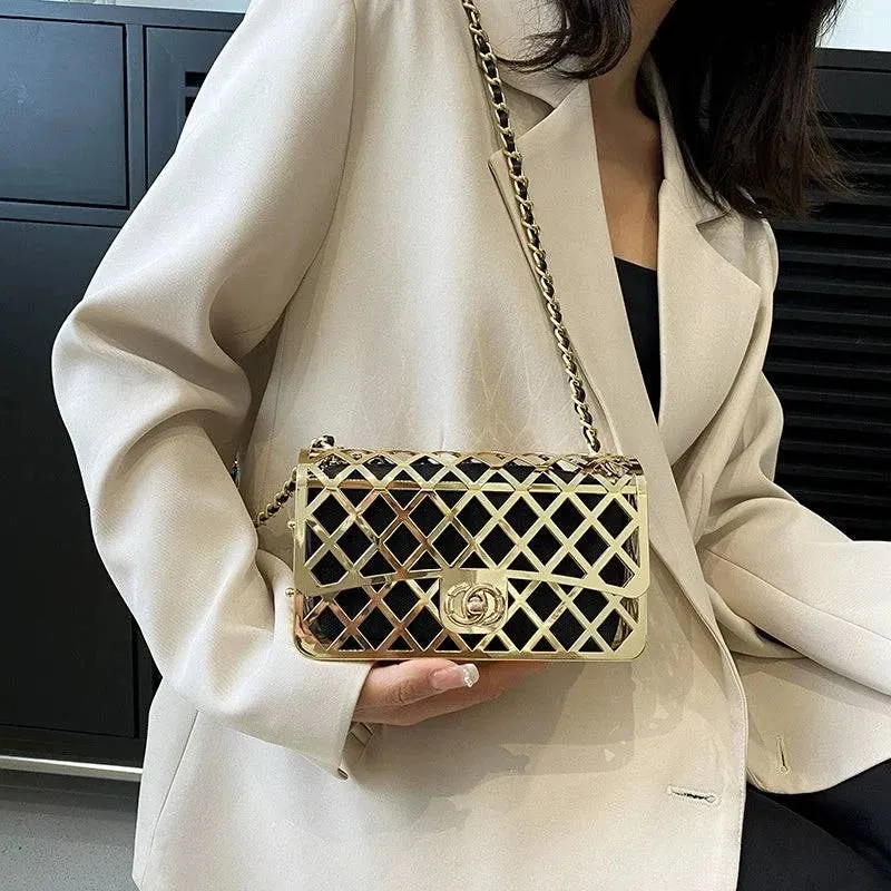 Metal Hollow Crossbody Bag