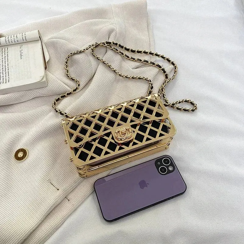 Metal Hollow Crossbody Bag