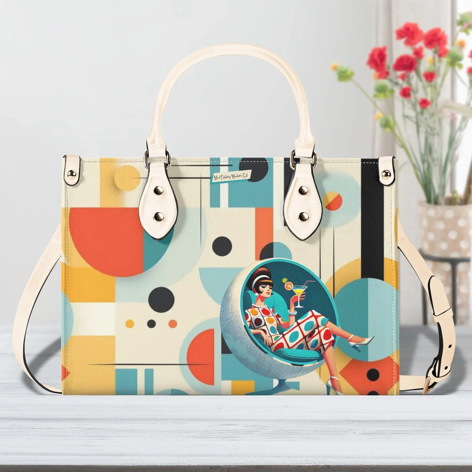 Mid Century Mod Gal, Bauhaus Designed, Funky Fun Handbag, Shoulder Bag