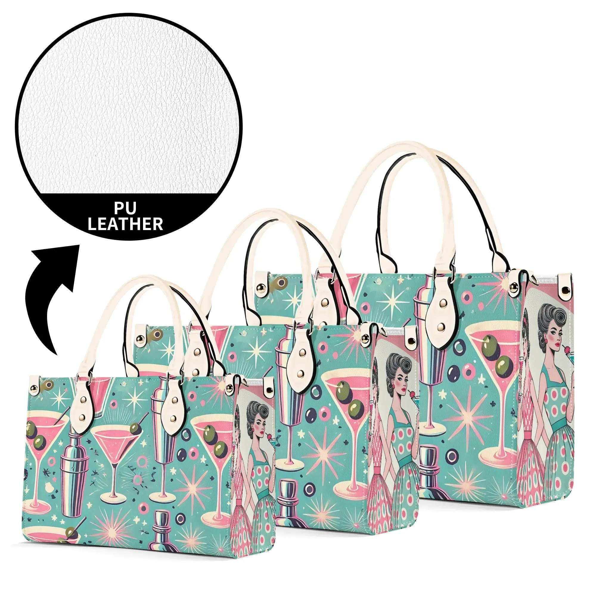 Mid Century Modern Atomic Cocktail Retro Gal Handbag, Kitschy Purse