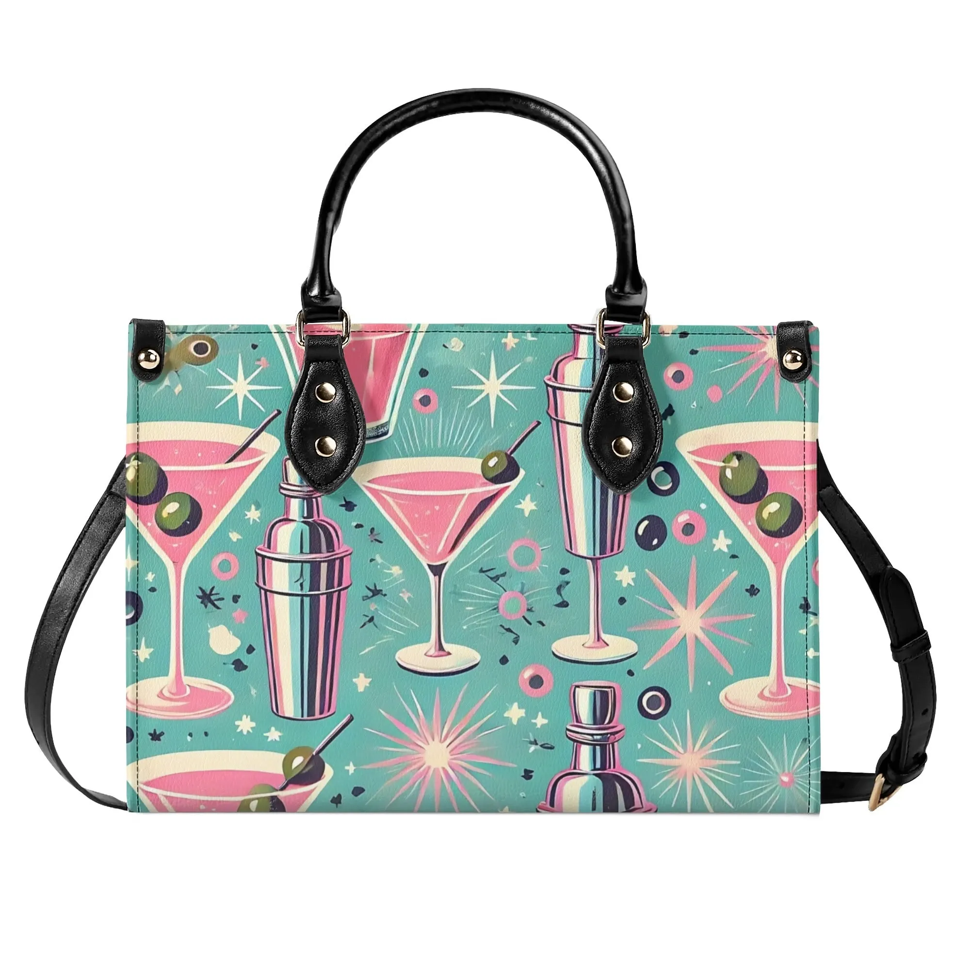 Mid Century Modern Atomic Cocktail Retro Gal Handbag, Kitschy Purse