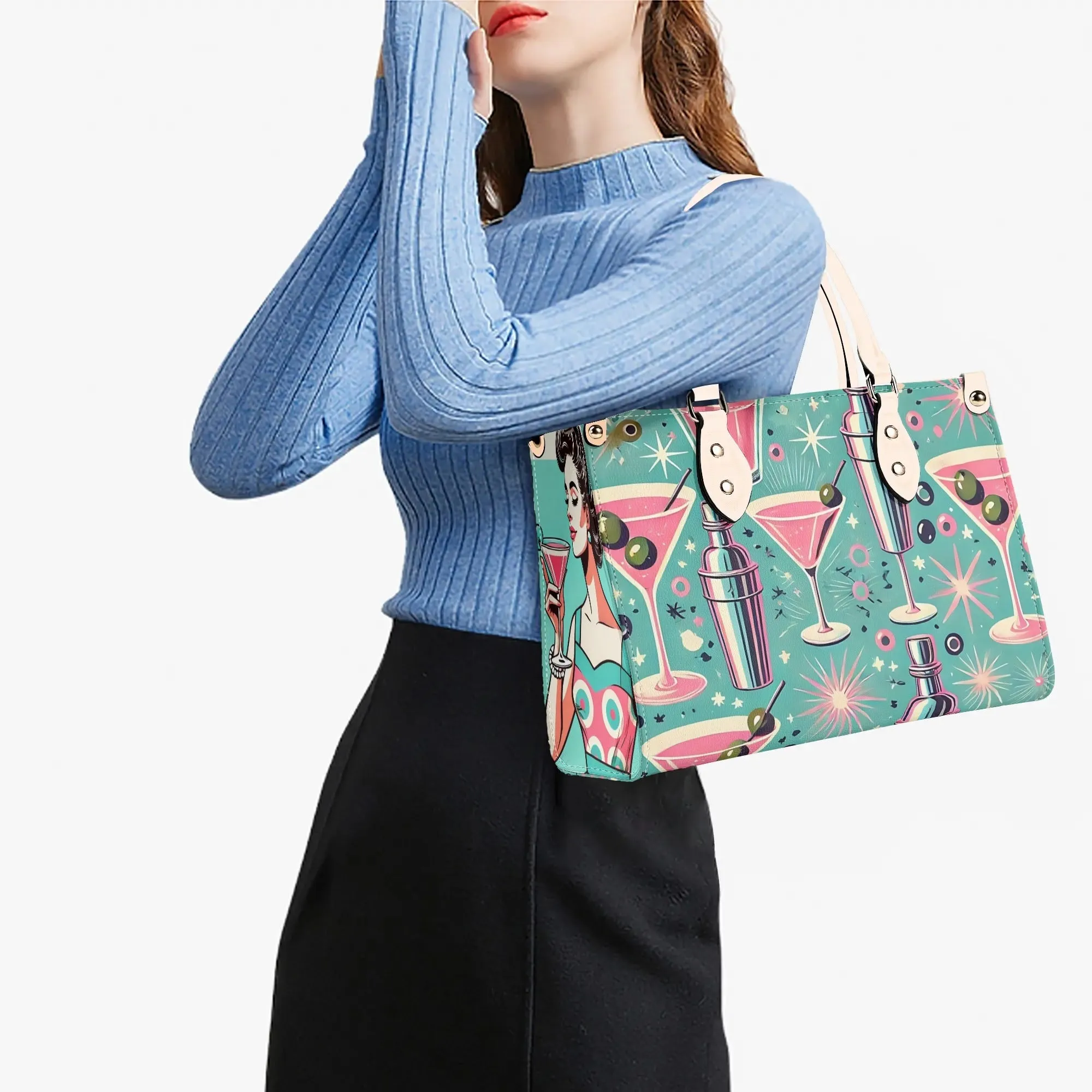 Mid Century Modern Atomic Cocktail Retro Gal Handbag, Kitschy Purse