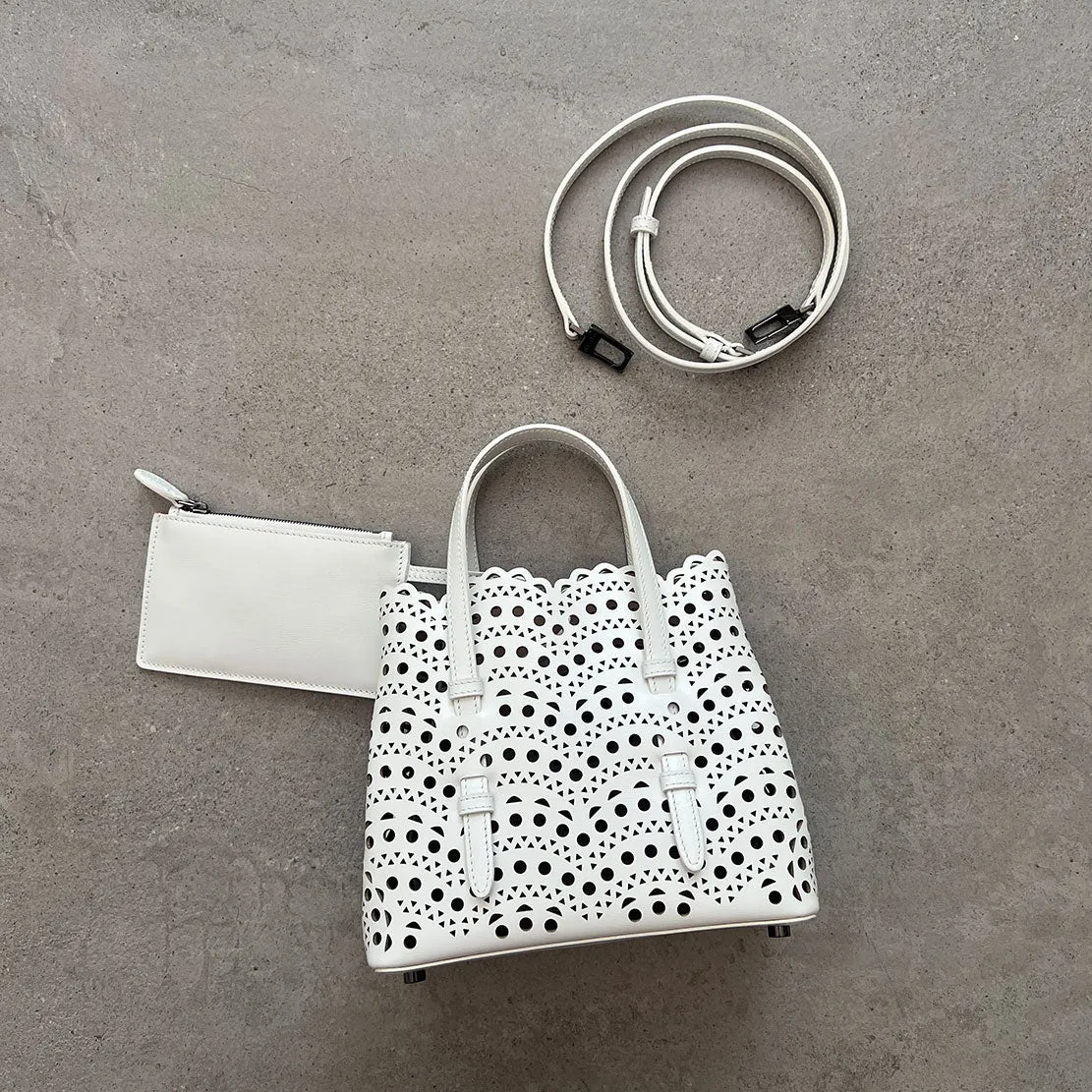 Mina 20 Wave Lux Calfskin, White