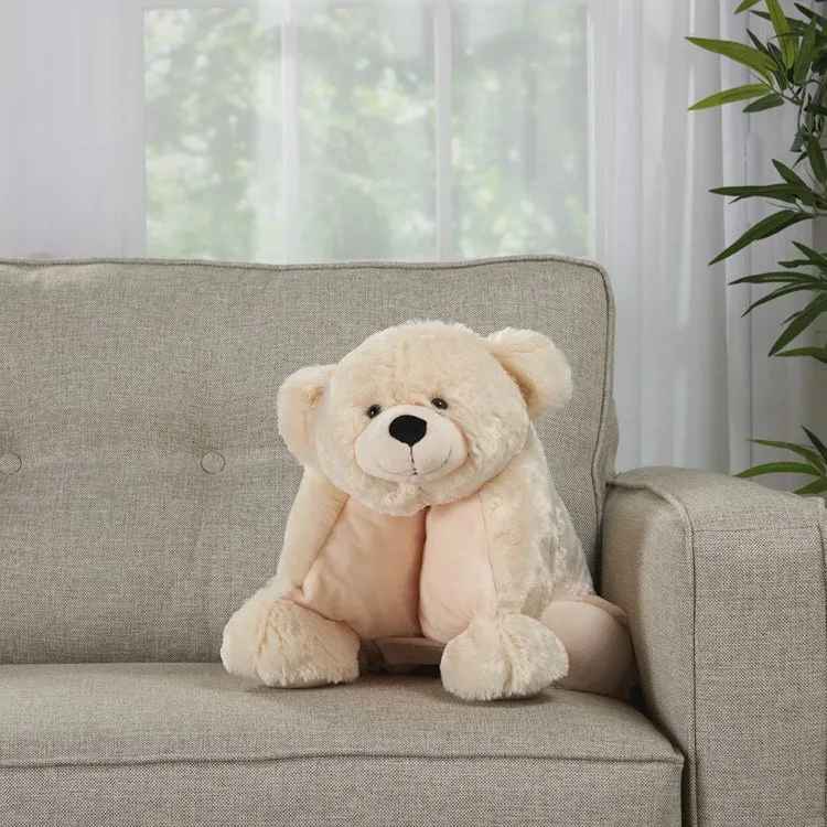 Mina Victory Plushlines Ivory Bear Plush 18" x 22" Animal Pillow