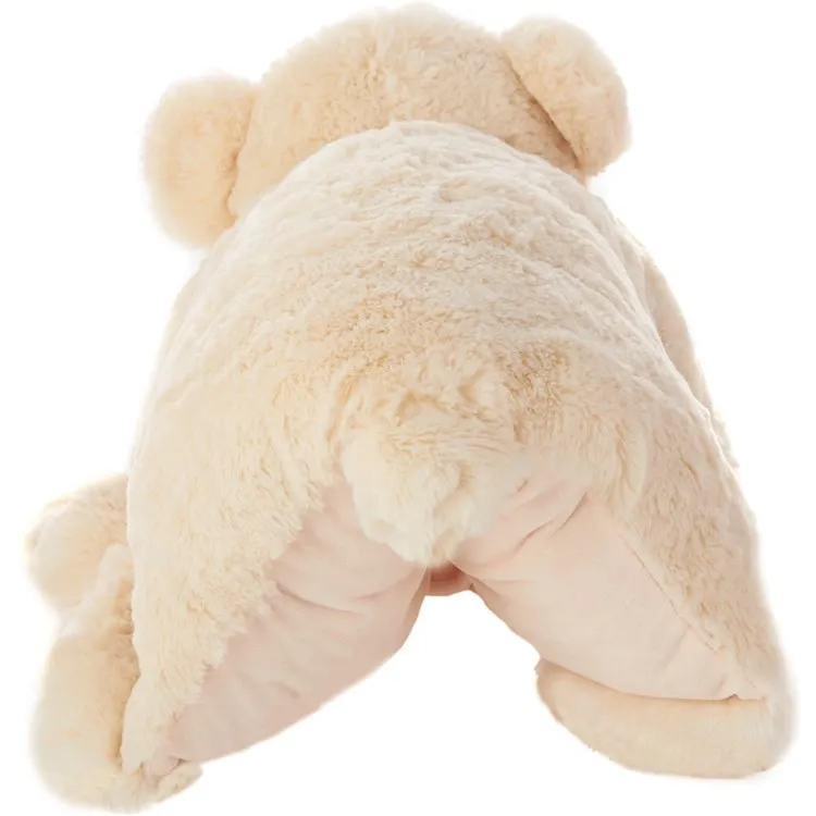 Mina Victory Plushlines Ivory Bear Plush 18" x 22" Animal Pillow