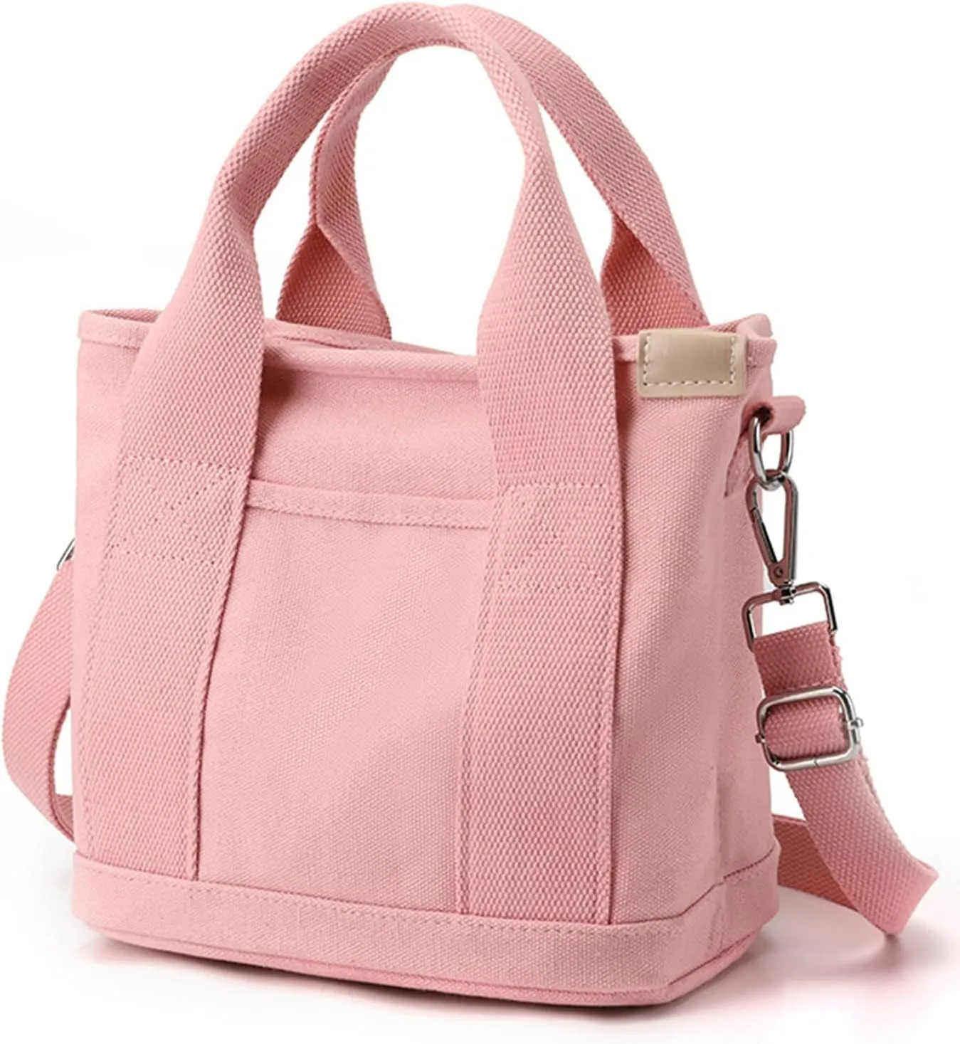 MINGRI Canvas Tote Bag for Women, Small Tote Bag with Zip, Canvas Crossbody Bag, Everything Tote Bag with Compartments