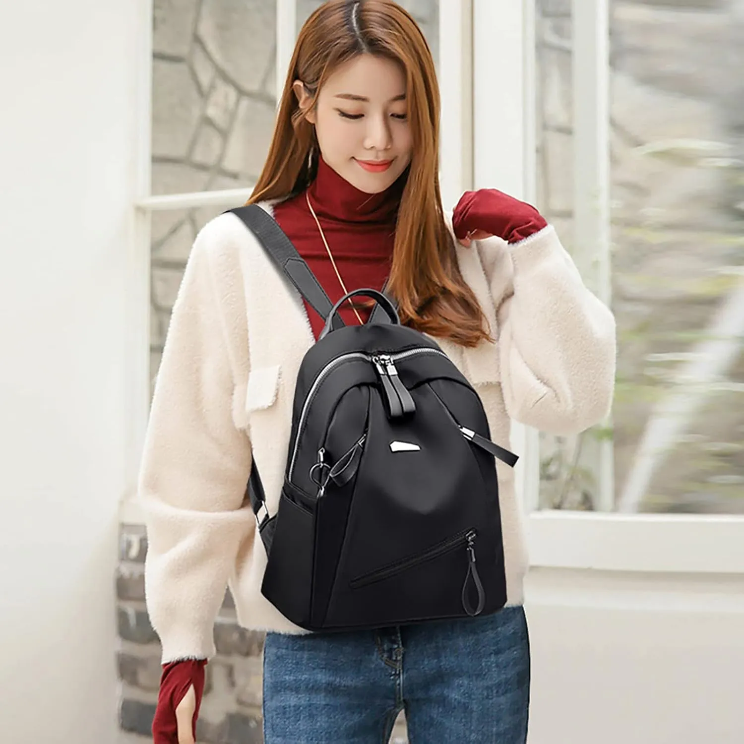 Mini Backpack Purse for Women Practical Zipper Casual Purpose Tote Backpacks Anti Theft Crossbody Bags for Women