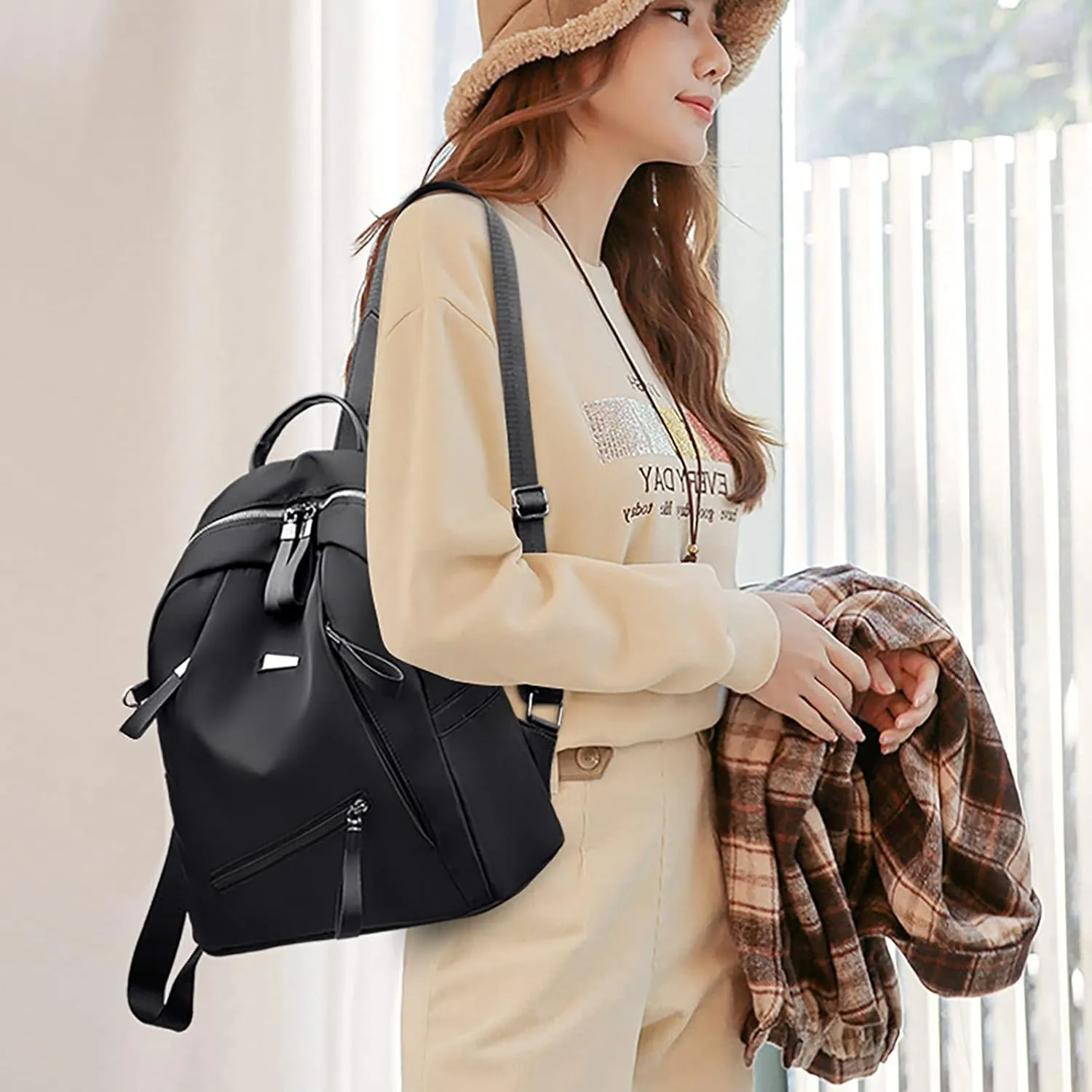 Mini Backpack Purse for Women Practical Zipper Casual Purpose Tote Backpacks Anti Theft Crossbody Bags for Women