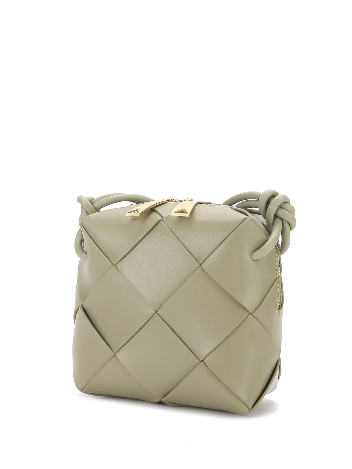 Mini Cassette Woven Box Bag  Leather Tote Bag