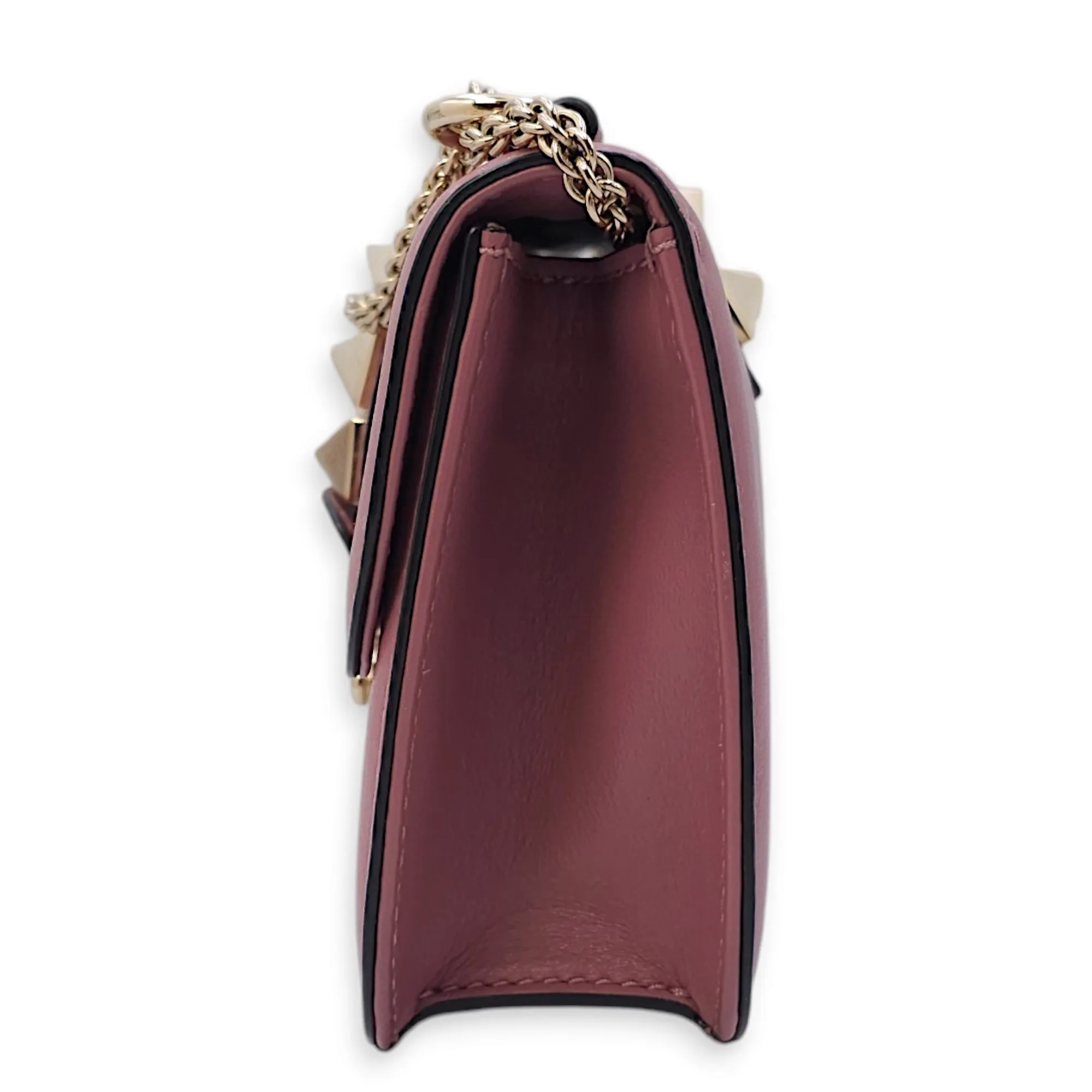 Mini Glam Lock Flap 20x13x6.5cm Pink Crossbody Bag in Calfskin, Gold hardware