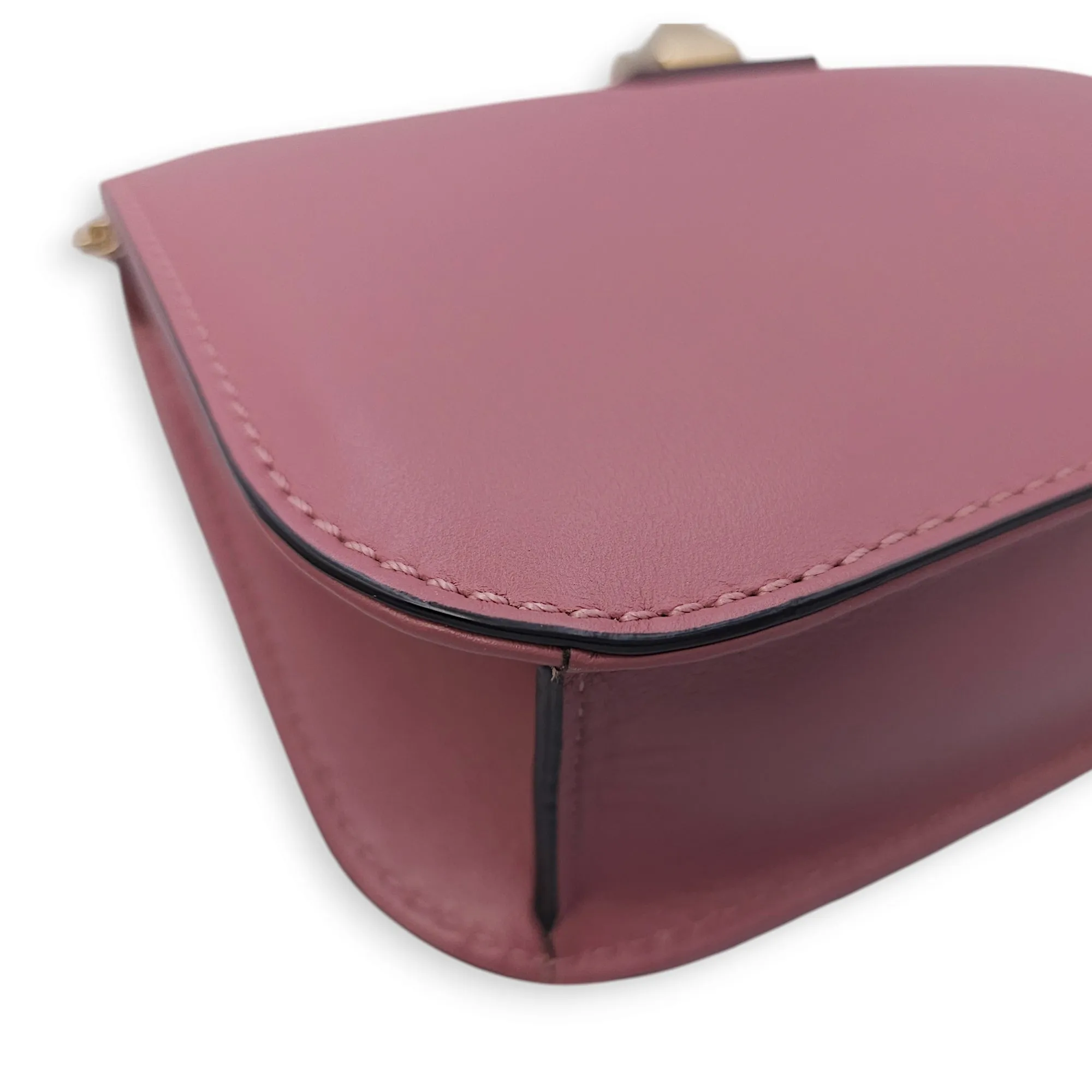 Mini Glam Lock Flap 20x13x6.5cm Pink Crossbody Bag in Calfskin, Gold hardware