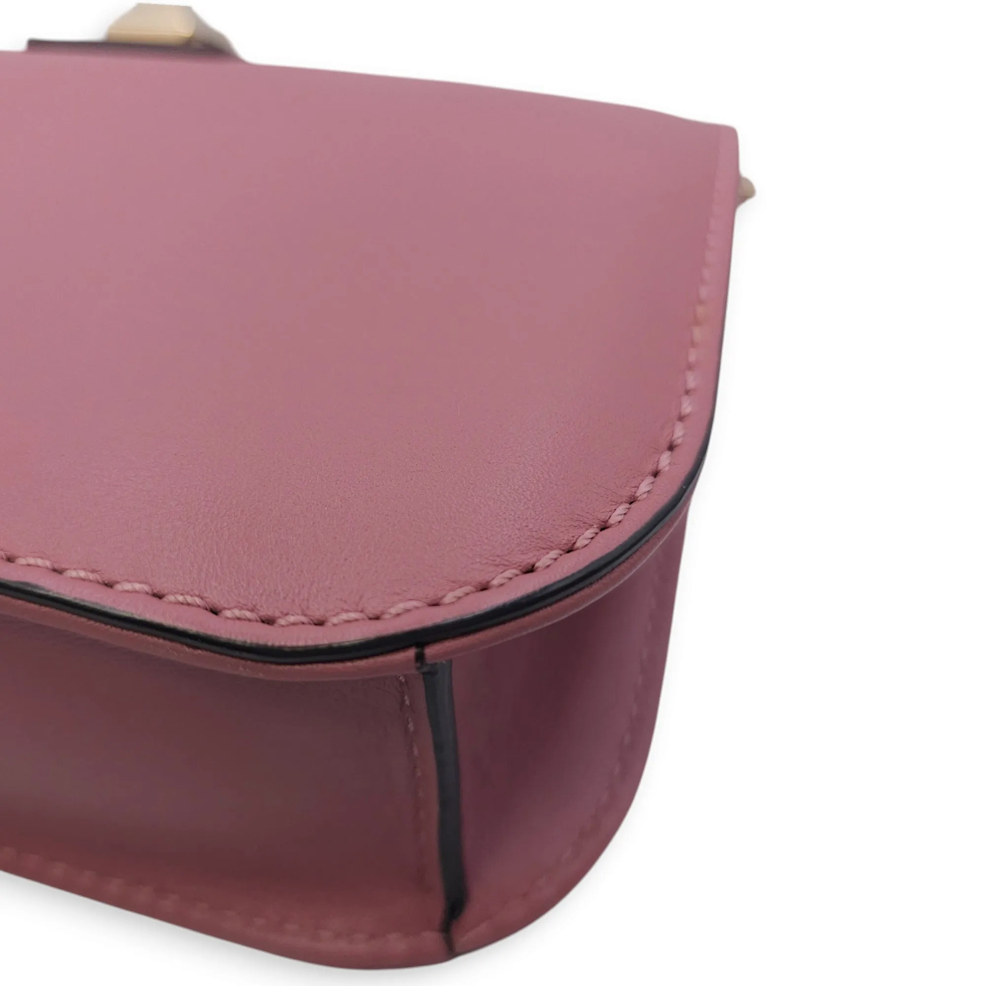 Mini Glam Lock Flap 20x13x6.5cm Pink Crossbody Bag in Calfskin, Gold hardware