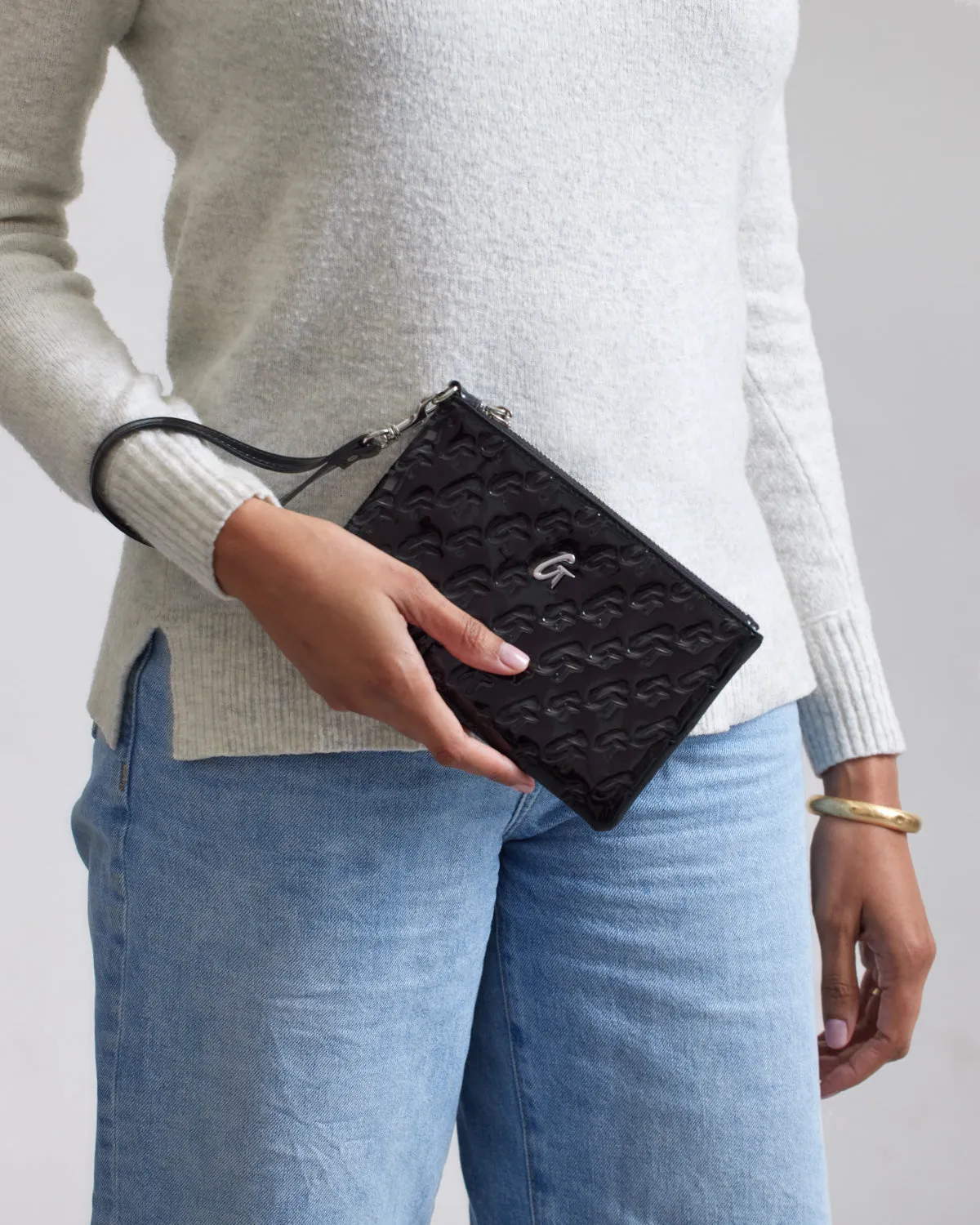 MINI MONOGRAM SILVER WRISTLET - MIRROR BLACK