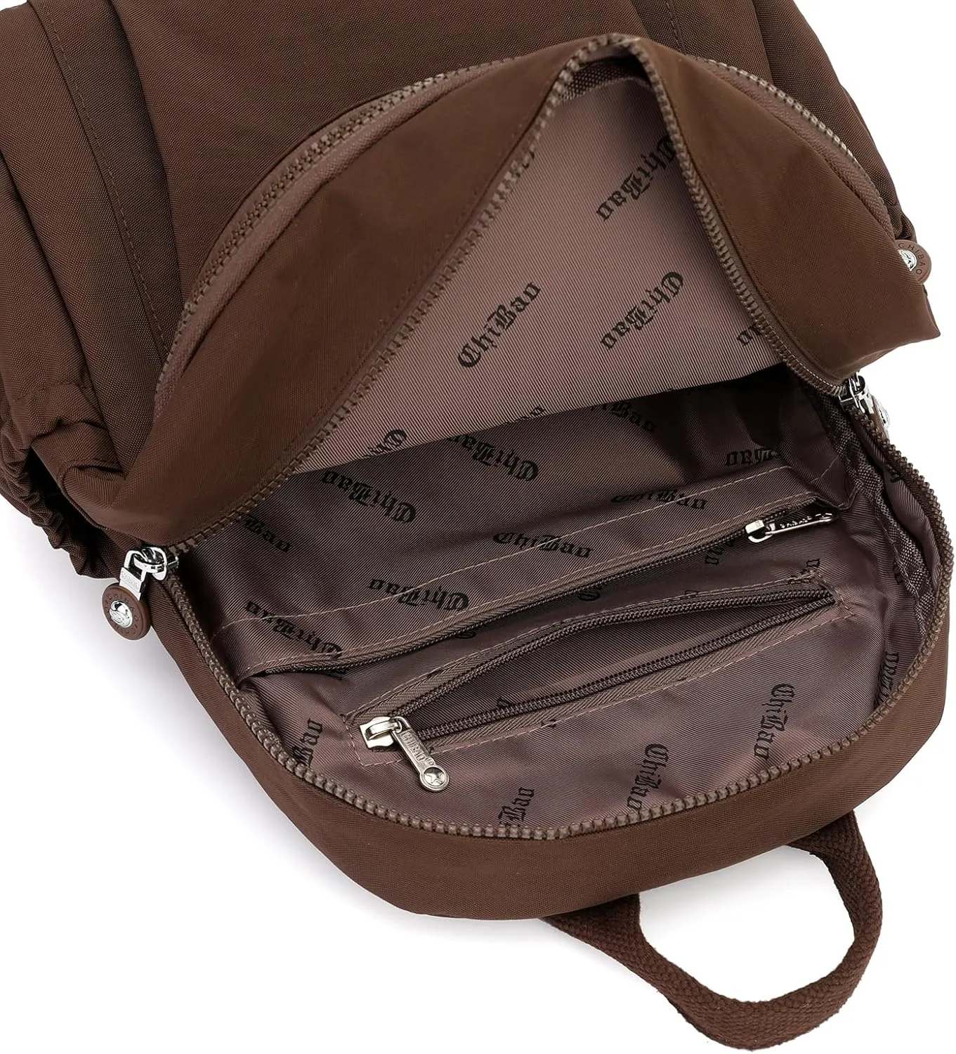 Mini Nylon Women Backpacks,11L Small Ladies backpacks Casual Lightweight Women Shopping Travel Daypack (Brown)