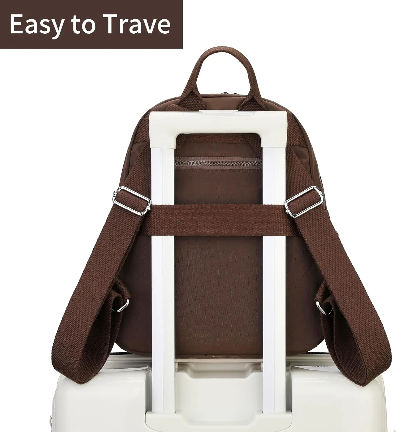 Mini Nylon Women Backpacks,11L Small Ladies backpacks Casual Lightweight Women Shopping Travel Daypack (Brown)