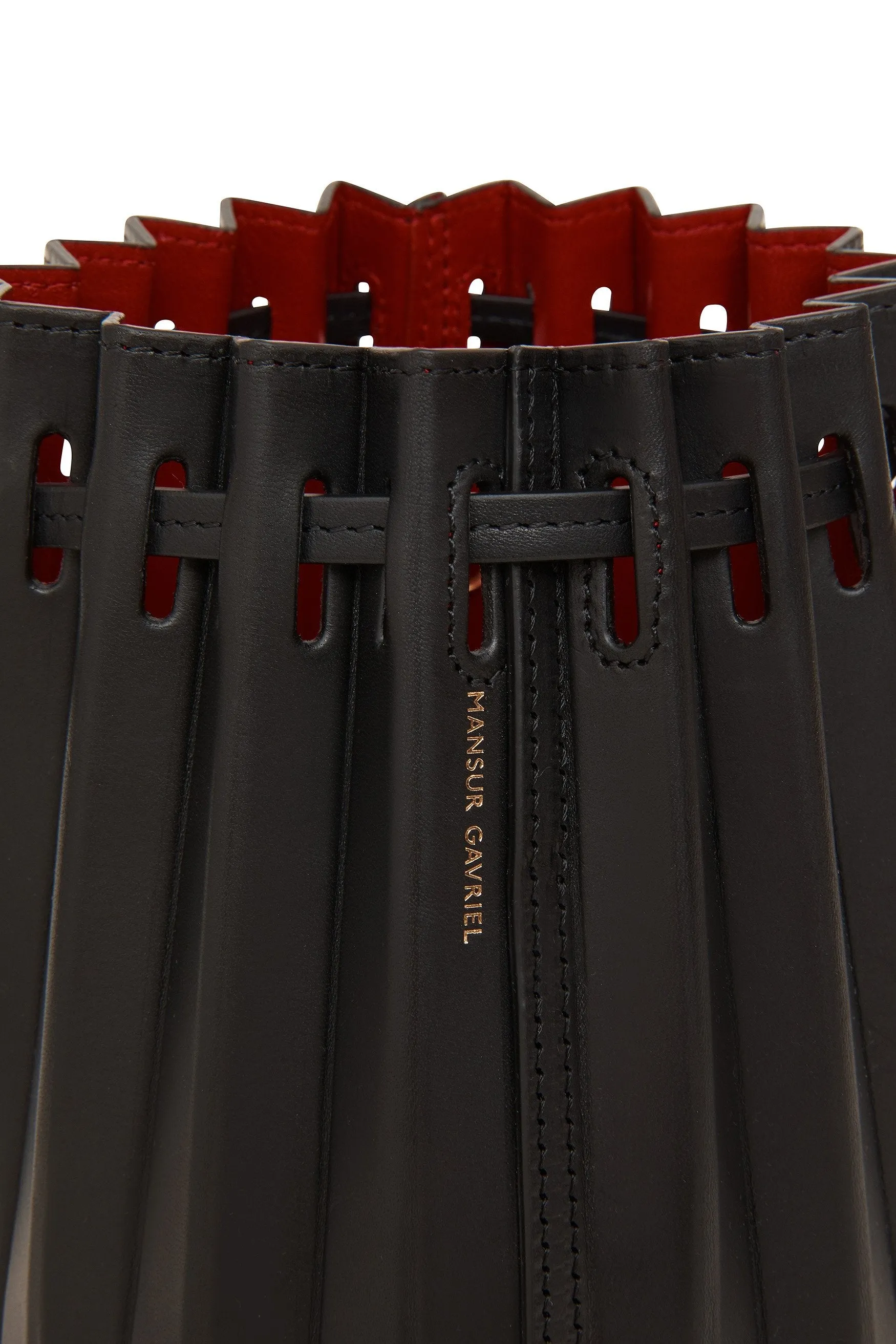 Mini Pleated Bucket Bag - Black