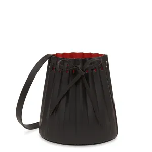 Mini Pleated Bucket Bag - Black